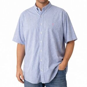 Ralph Lauren Classic Fit Blue White Stripe Button Down Shirt 2XLT Seersucker